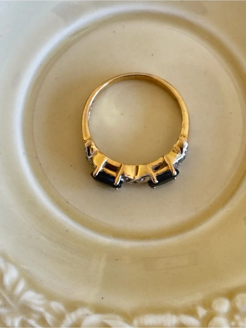 Black Sapphire 6.3/4  925 Stamped/Vermeil